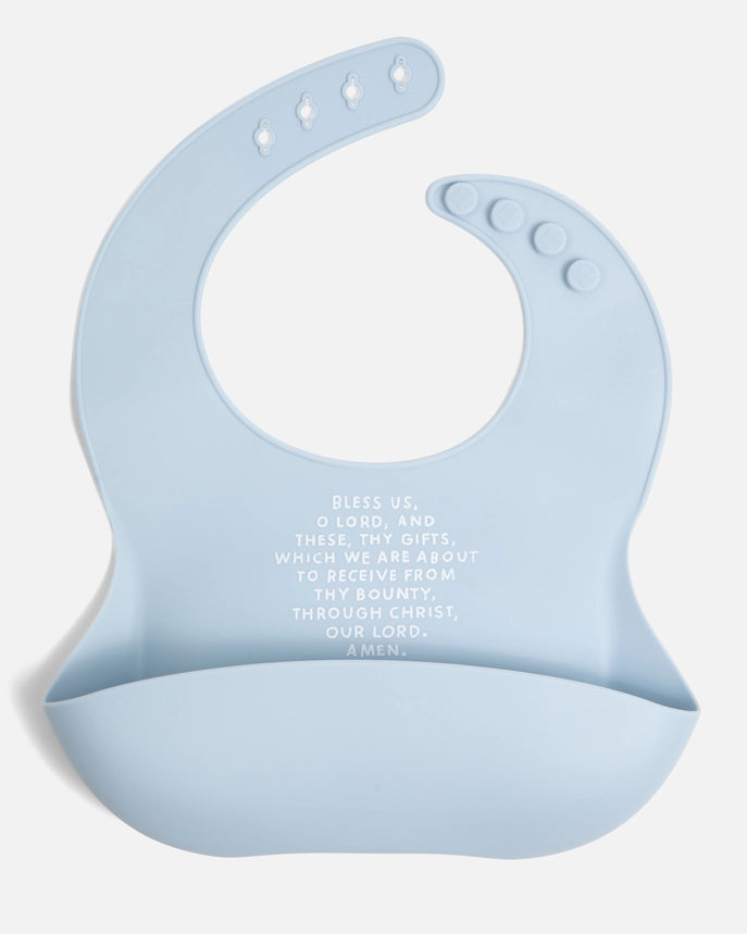 Meal Blessing Silicone Bib- Powder Blue