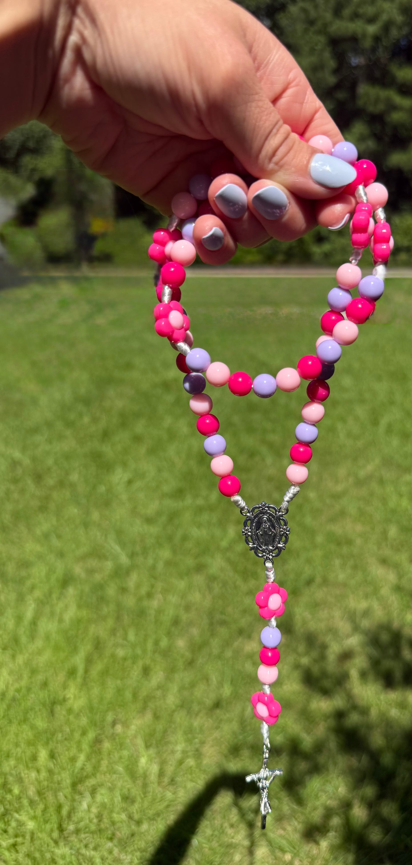 The Pink Little Flower Children's Rosary ( Mary)