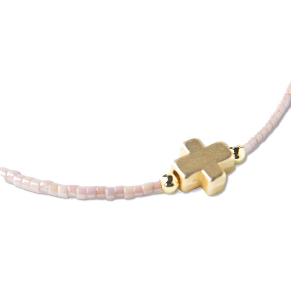 Faithful Beaded Cross Bangle