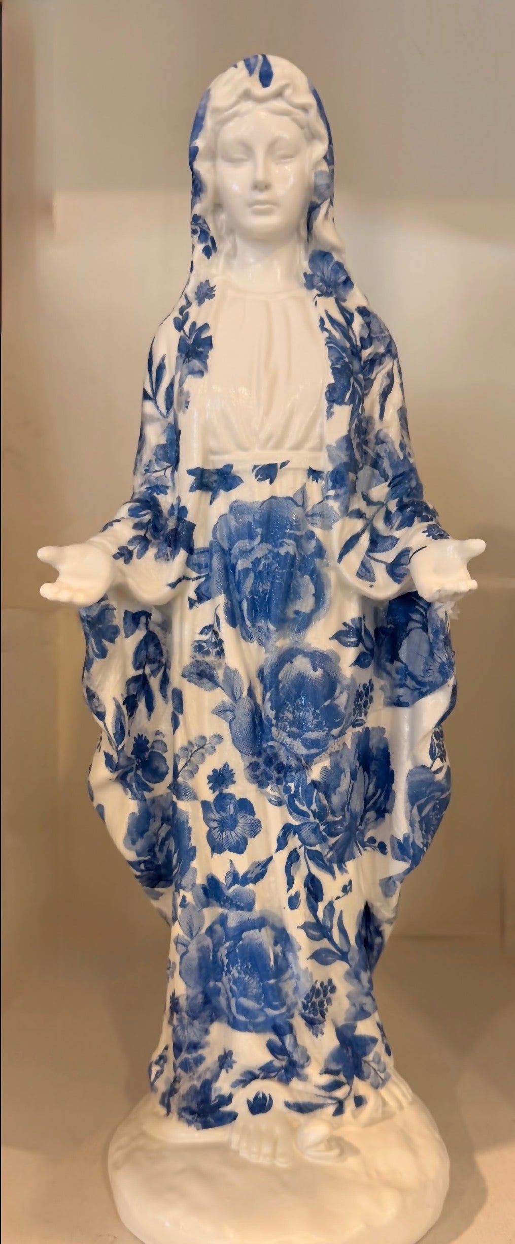 The Virgin Mary in Lace (Dark Blue)