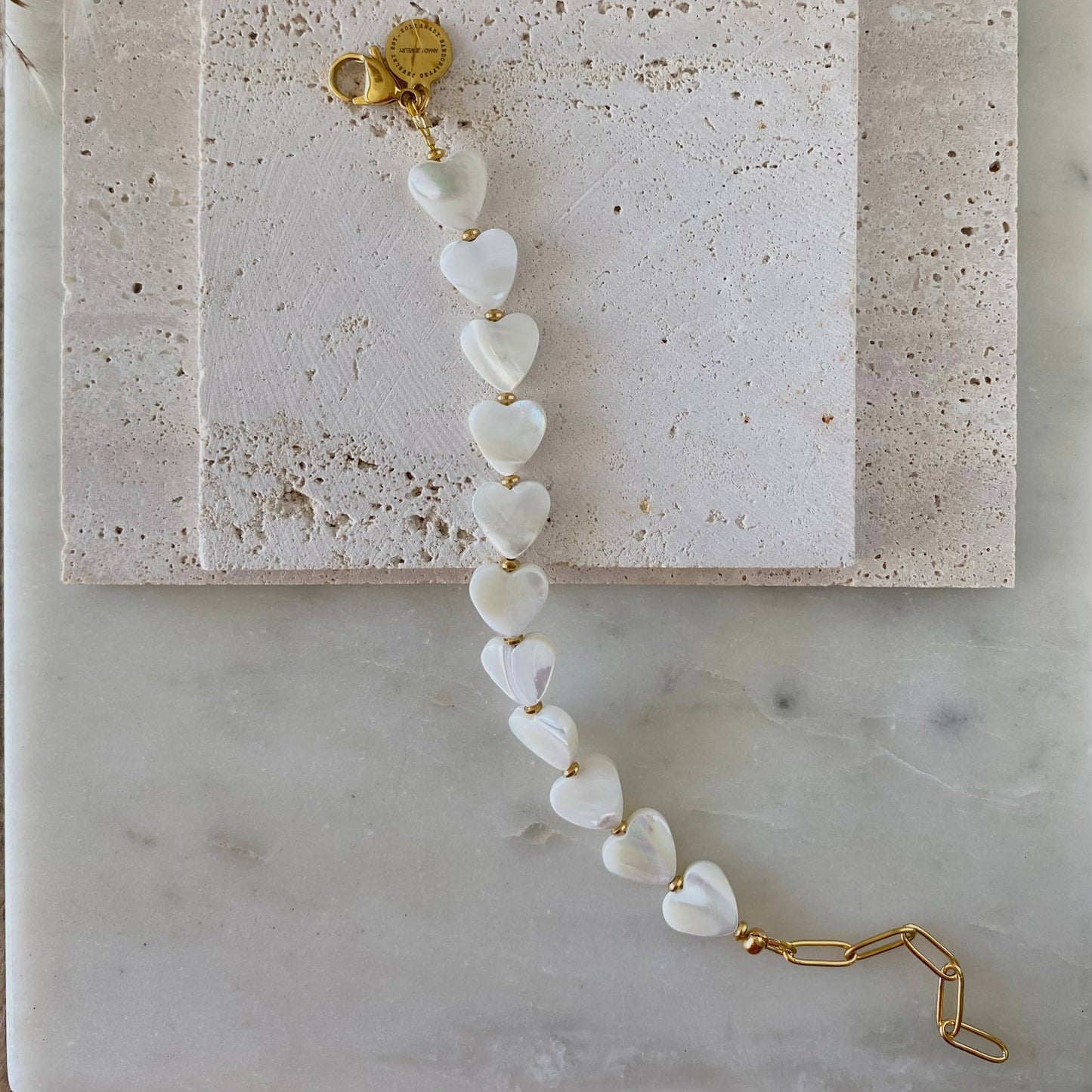 Heart Shaped Pearl Shell Bracelet