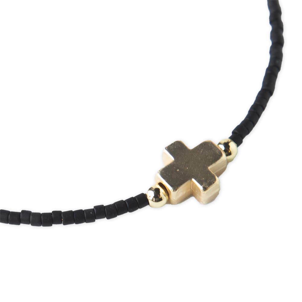 Faithful Beaded Cross Bangle