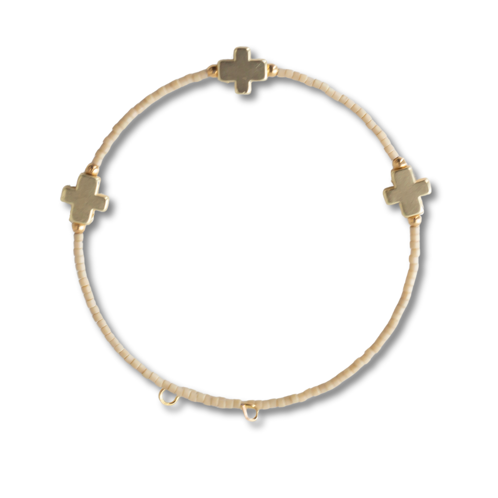 Faithful Beaded Cross Bangle