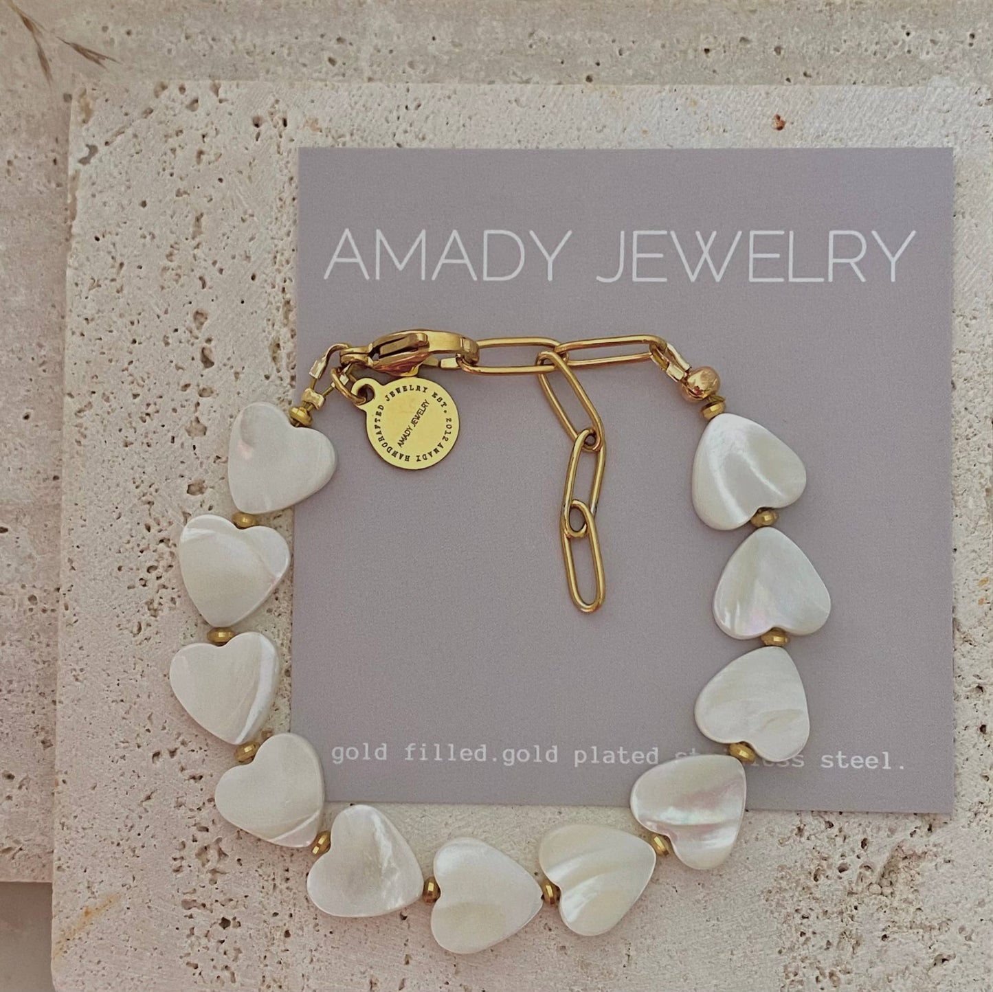 Heart Shaped Pearl Shell Bracelet