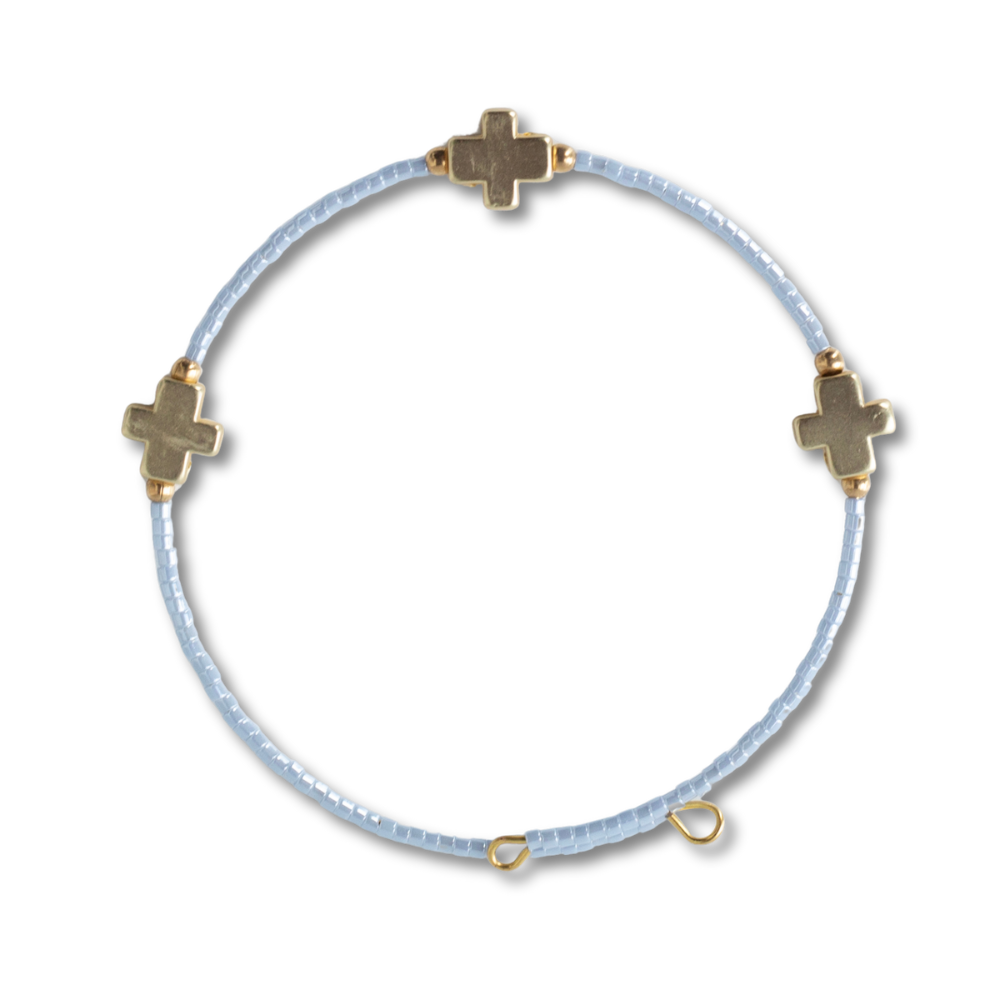 Faithful Beaded Cross Bangle
