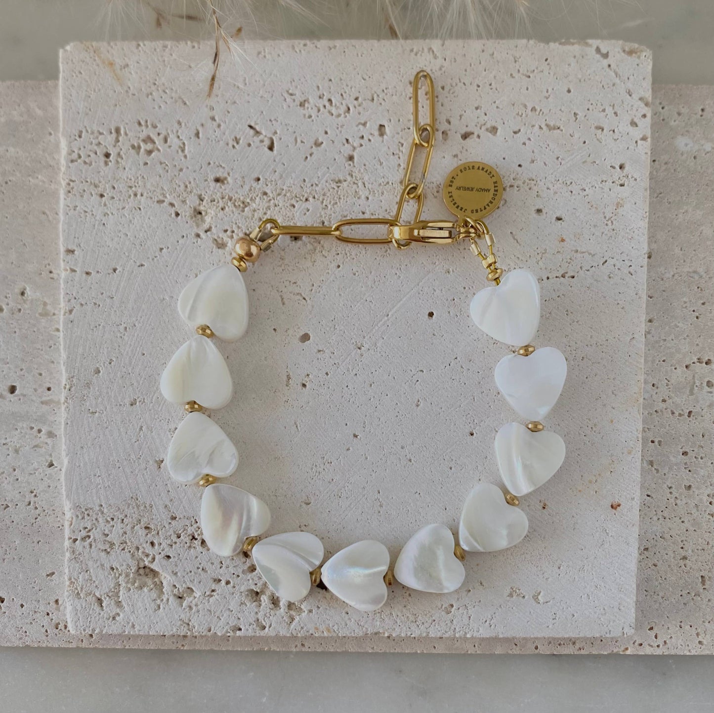 Heart Shaped Pearl Shell Bracelet