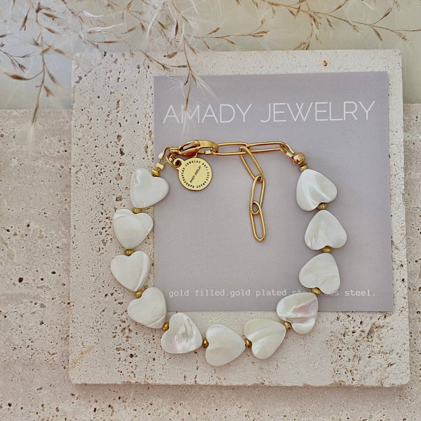 Heart Shaped Pearl Shell Bracelet