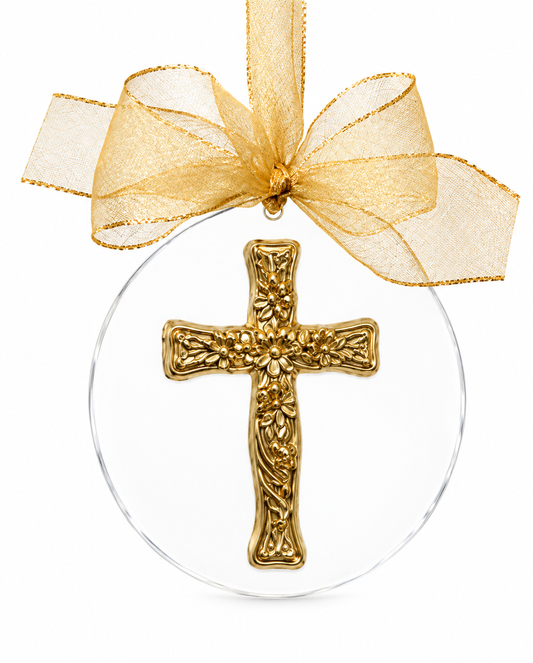 Floral Cross Ornament