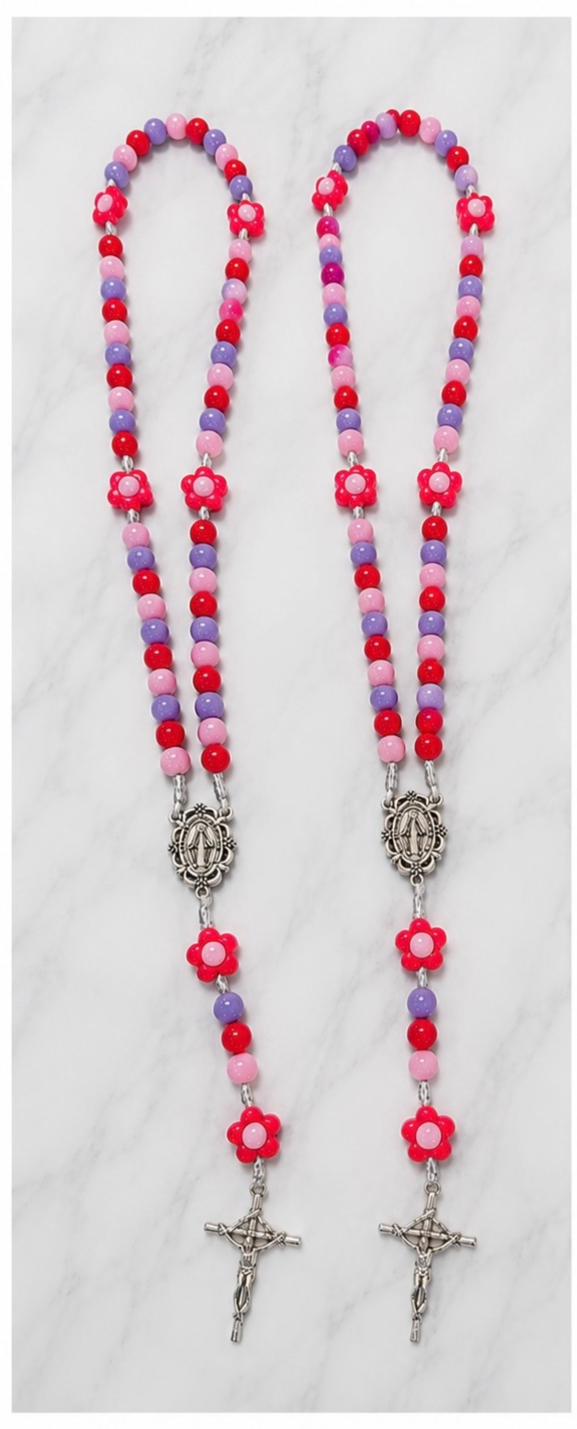 The Pink Little Flower Children's Rosary ( Mary)