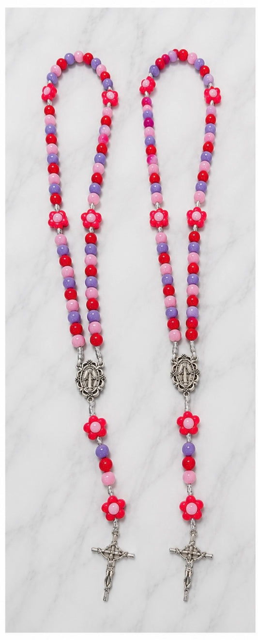 The Pink Little Flower Children's Rosary ( Mary)