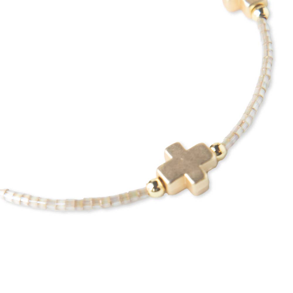 Faithful Beaded Cross Bangle