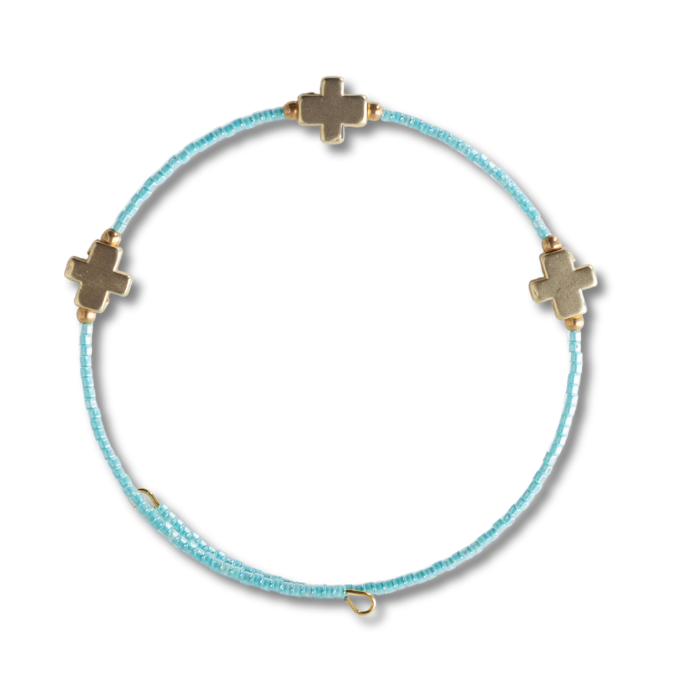 Faithful Beaded Cross Bangle