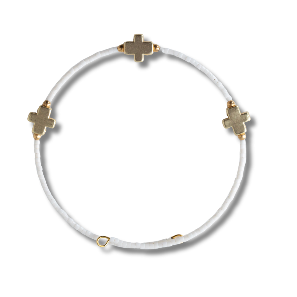 Faithful Beaded Cross Bangle