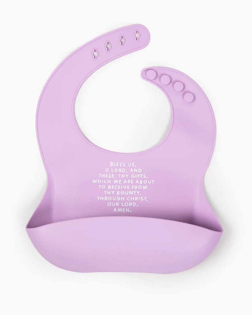 Meal Blessing Silicone Bib- Ube Purple