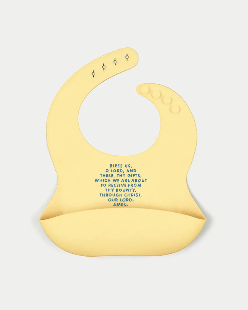 Meal Blessing Silicone Bib- Butter Yellow