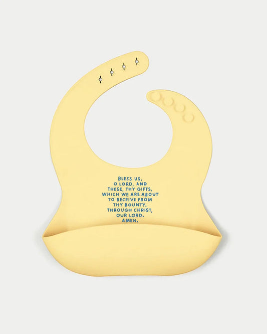 Meal Blessing Silicone Bib- Butter Yellow
